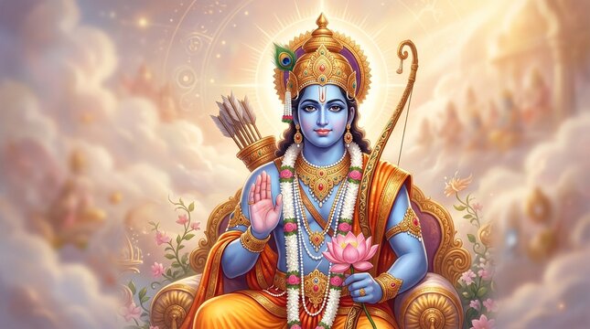 Lord rama hindu god ram navami hinduism india divine deity religious worship