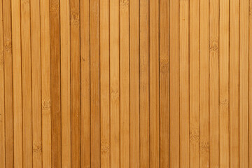 Obraz premium Horizontal background of natural bamboo mat texture with vertical wooden sticks, eco friendly oriental design element