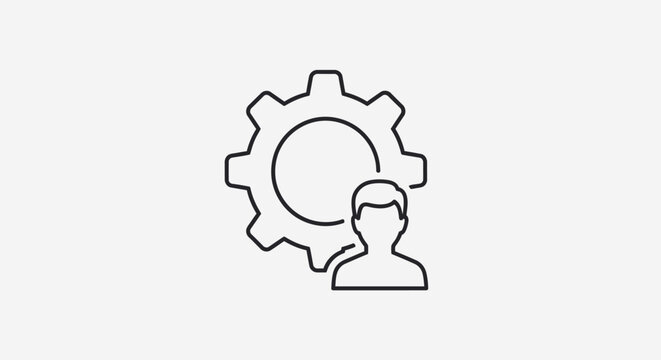 Abstract dotted gears on industrial background representing logic
