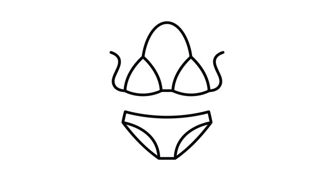 bikini line drawing on a white background