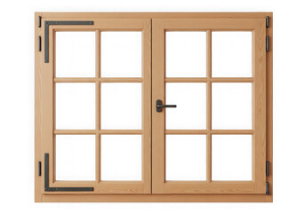 Fototapeta premium Wooden double pane window with grid design