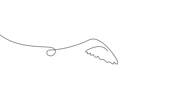 Continuous One Line Flying Owl Bird Wildlife Minimal Illustration Animation