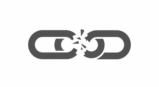Broken chain link symbol
