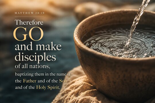 The Great Commission: Making Disciples of All Nations, Baptizing in the Triune God's Name.
