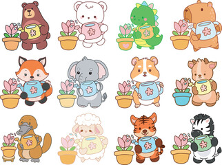Obraz premium Seamless design for background of random animals 