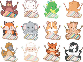 Fototapeta premium Seamless design for background of random animals 