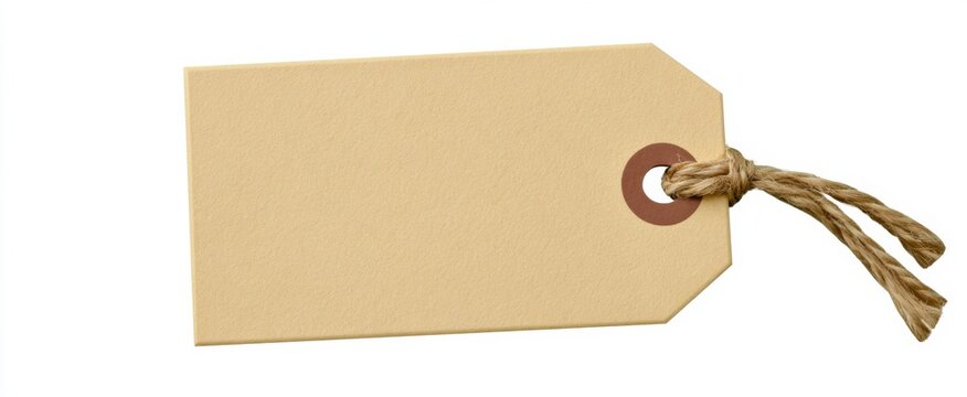 Detached Plain Beige Label with Twine