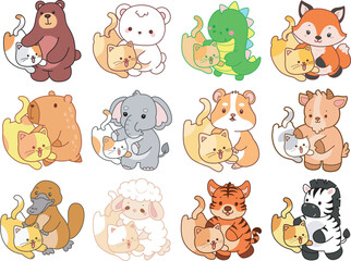 Obraz premium Seamless design for background of random animals 