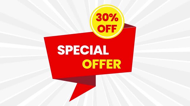 30 Percent Off Sale Promotion Animation Motion Graphic