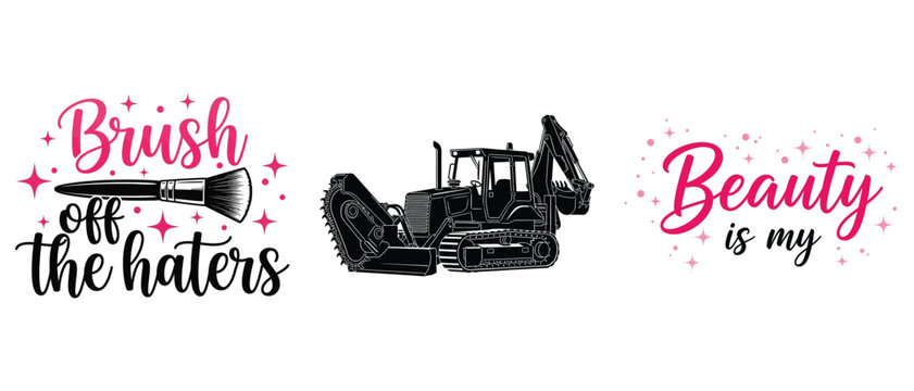 Brush off the haters beauty is my construction heavy equipment design avocado t shirt