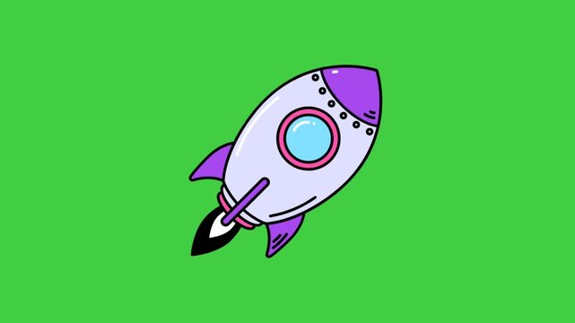 vector illustration of a cartoon rocket