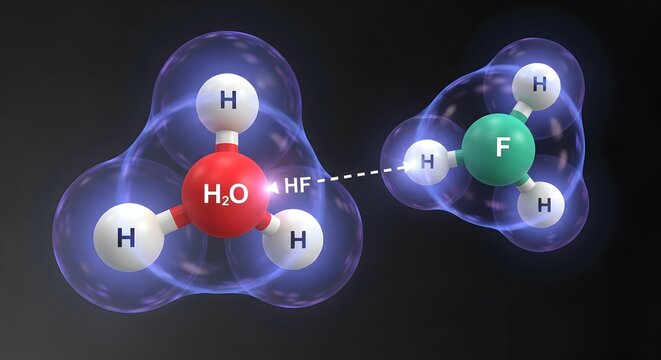 Hydrogen Bonding Between Water and Hydrogen Fluoride Molecules