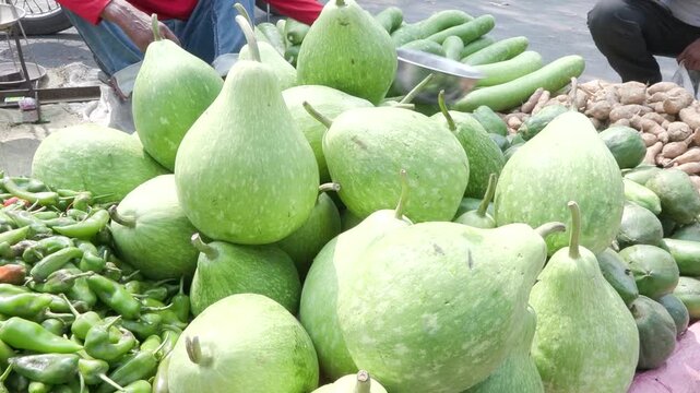Bottle Gourds in the market