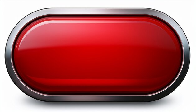 Glossy Red Oval Button
