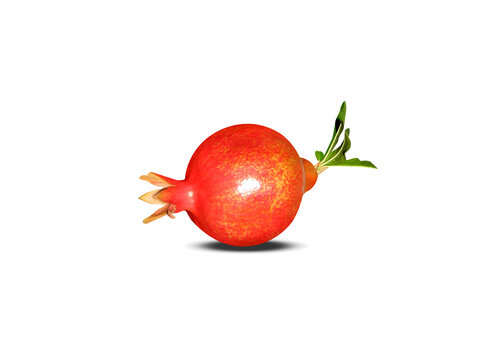 Pomegranate or Punica granatum fruits isolated on a white background