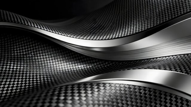 Abstract pattern of metallic curves and textures