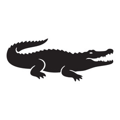 Fototapeta premium Crocodile Silhouette Wild Reptile Illustration