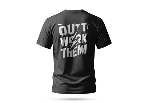 Back View Black T-Shirt Mockup