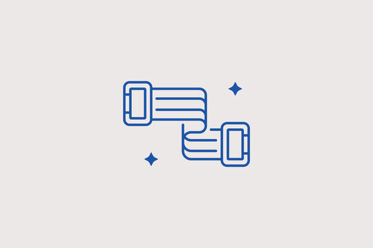 Elastic resistance chest expander line icon for home fitness exercises. Flexible vector illustration for rehabilitation therapy, gym stores, or sports.