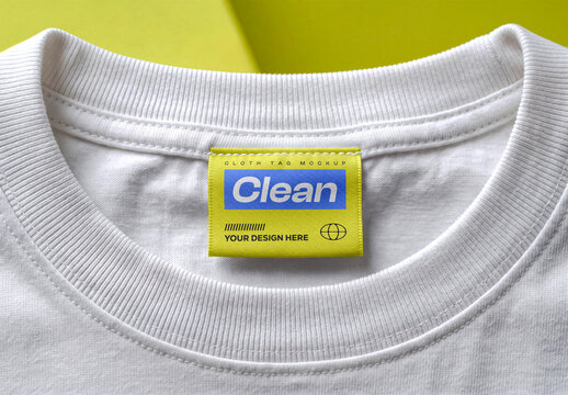 T-Shirt Neck Tag Mockup Template