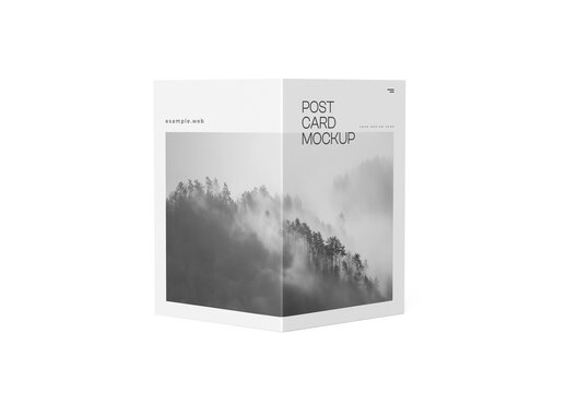 Minimal Folded Postcard Mockup Template