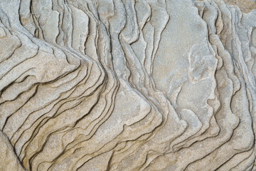 Close-up of rippled pattern in weathered sedimentary rock. © Silky Oaks
