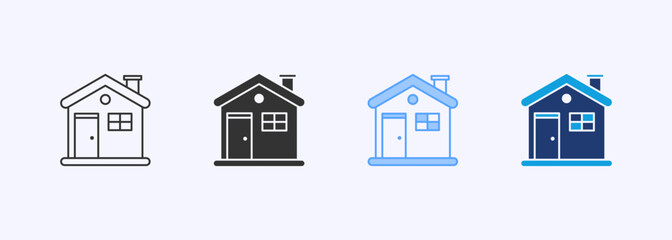 Fototapeta premium House Icon Set Multiple Style Collection Illustration