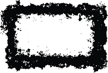 Fototapeta premium Heavily splattered black grunge frame with intense texture creates a dynamic and dramatic visual effect