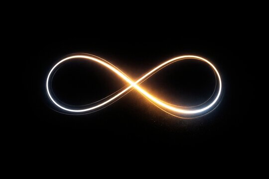 Single Neon Light Loop Minimal Dark Background