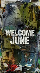 Fototapeta premium Welcome sign in rural mountain village with flowers.