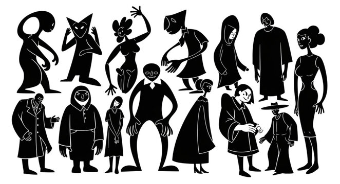 silhouettes of people