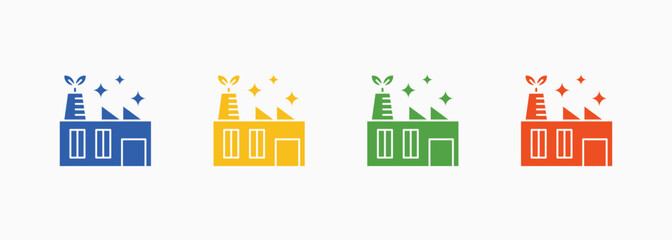 Fototapeta premium Green Manufacturing Icon Set Color Multiple Style Collection Illustration