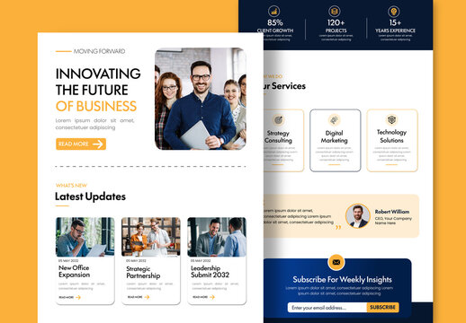 Corporate Business Email Newsletter Template Layout