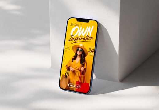 Customizable Smartphone Screen  Mockup