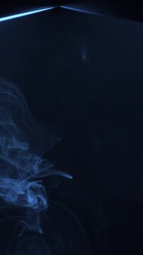 Blue Light Smoke in Dark Environment