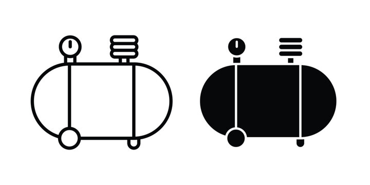 Air compressor icon set illustration. icon designs