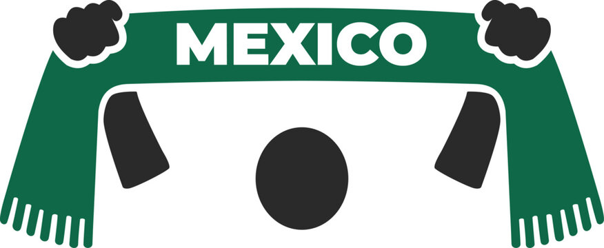 Mexico football fan scarf illustration