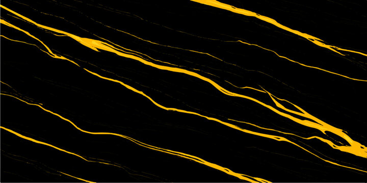 Luxury Black Marble Texture Vector Background with Bright Gold Streamlined Veins and Smooth Polished Surface for Modern Interior Design Projects