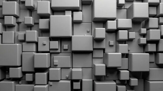 Abstract Gray Cubes Background with Three-Dimensional Shapes and Texture for Modern Design