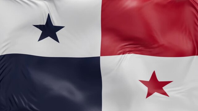 Panama flag waving Seamless silk flag 3d animation slow motion Looping