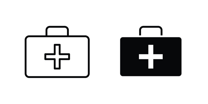 Medical aid kit icon set illustration. icon designs