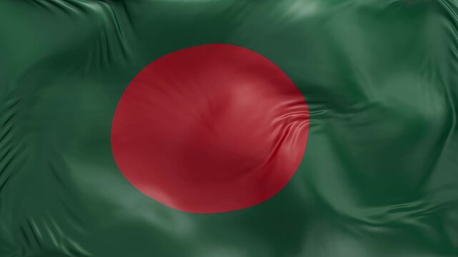 Bangladesh flag waving Seamless silk flag 3d animation slow motion Looping