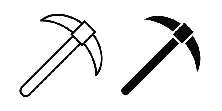 Pick axe icon set illustration. icon designs