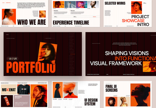 Modern UI UX Portfolio Presentation Template for Designers with Project Layout