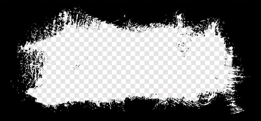 Fototapeta premium Old photo frame brush edge border. Vector grunge scratchy eroded vintage mask. Rough distressed dirt texture cracks. Black brushstroke marks. Old grungy punk poster bg. Abstract grainy photo frame