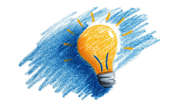 rayon Lightbulb Idea Doodle Illustration Isolated on Transparent Background