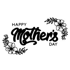 Obraz premium “Luxury black and white Happy Mother’s Day vector badge, modern calligraphy text, roses and hearts, high contrast, printable vector logo style”