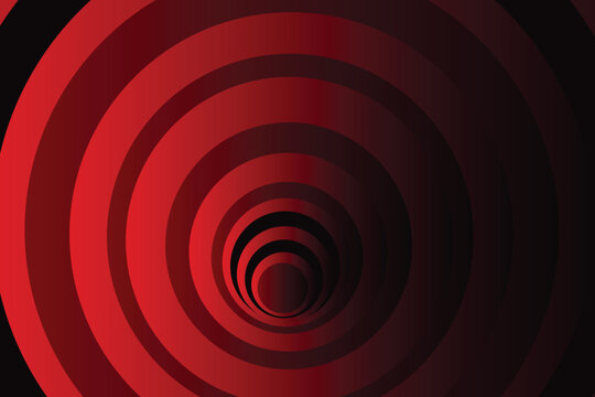 Red and black concentric circles forming a hypnotic vortex pattern
