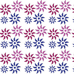 Fototapeta premium Seamless floral pattern with abstract purple and blue sun flowers background