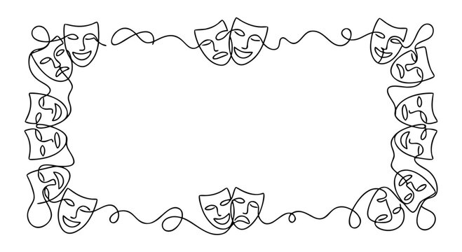 Theater mask comedy drama border